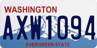 WA license plate AXW1094