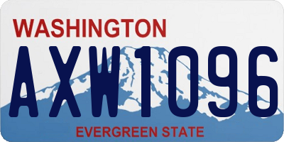 WA license plate AXW1096