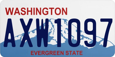 WA license plate AXW1097