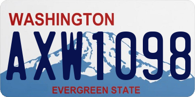 WA license plate AXW1098