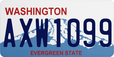 WA license plate AXW1099