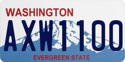 WA license plate AXW1100