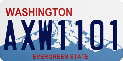 WA license plate AXW1101