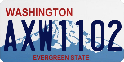 WA license plate AXW1102