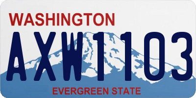 WA license plate AXW1103