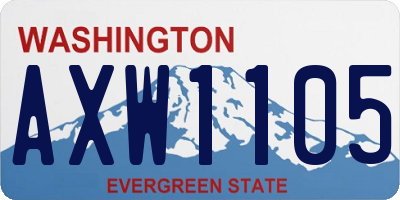 WA license plate AXW1105