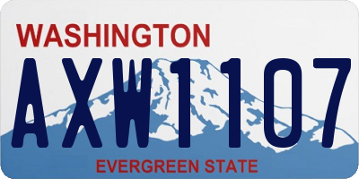 WA license plate AXW1107