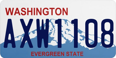 WA license plate AXW1108