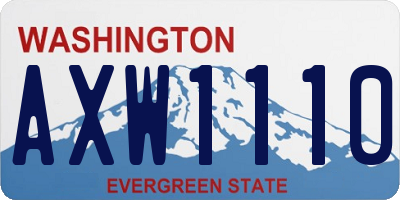 WA license plate AXW1110