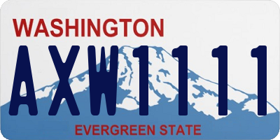 WA license plate AXW1111