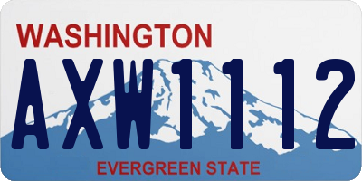 WA license plate AXW1112