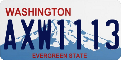 WA license plate AXW1113