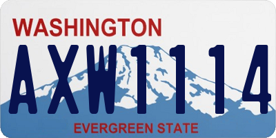 WA license plate AXW1114
