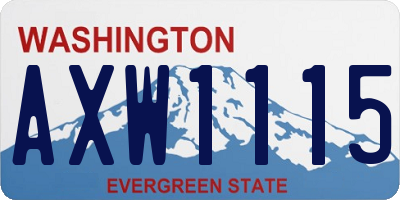 WA license plate AXW1115