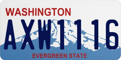 WA license plate AXW1116
