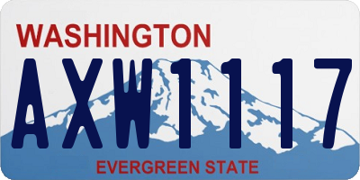 WA license plate AXW1117