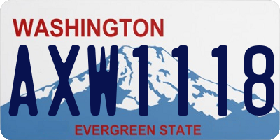 WA license plate AXW1118