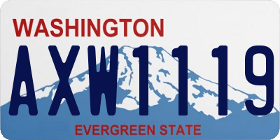 WA license plate AXW1119