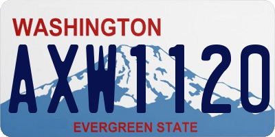 WA license plate AXW1120