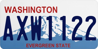 WA license plate AXW1122