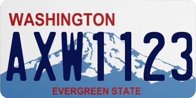WA license plate AXW1123