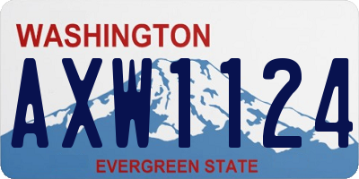 WA license plate AXW1124