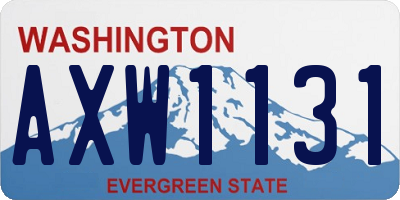 WA license plate AXW1131