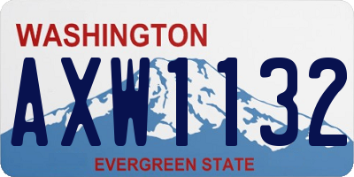 WA license plate AXW1132