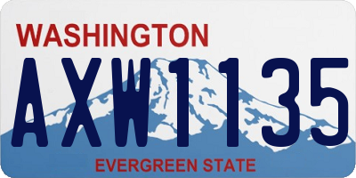 WA license plate AXW1135