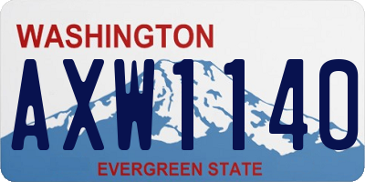 WA license plate AXW1140