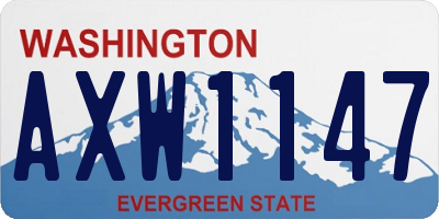 WA license plate AXW1147