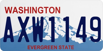 WA license plate AXW1149