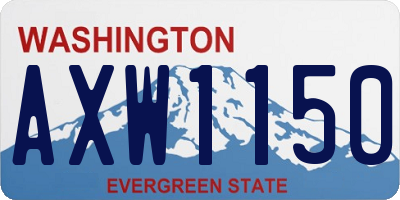 WA license plate AXW1150