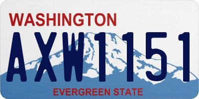 WA license plate AXW1151