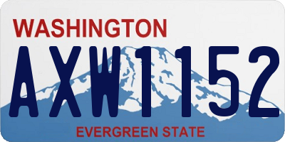 WA license plate AXW1152