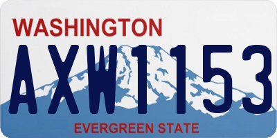 WA license plate AXW1153
