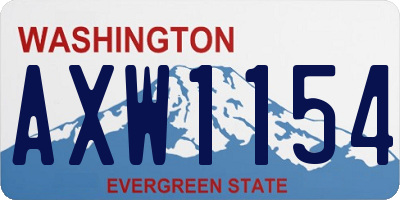 WA license plate AXW1154