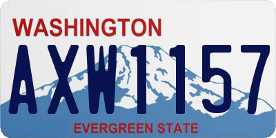 WA license plate AXW1157