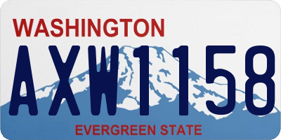 WA license plate AXW1158