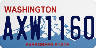 WA license plate AXW1160