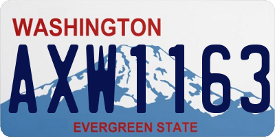 WA license plate AXW1163