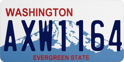 WA license plate AXW1164