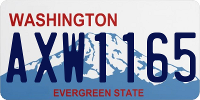 WA license plate AXW1165