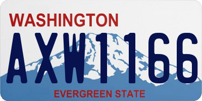 WA license plate AXW1166
