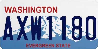 WA license plate AXW1180