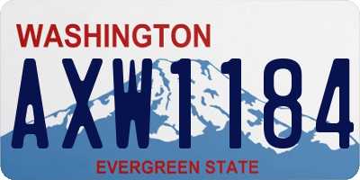 WA license plate AXW1184