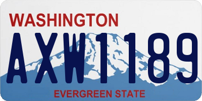WA license plate AXW1189