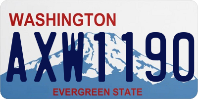WA license plate AXW1190