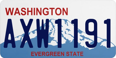 WA license plate AXW1191