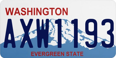 WA license plate AXW1193